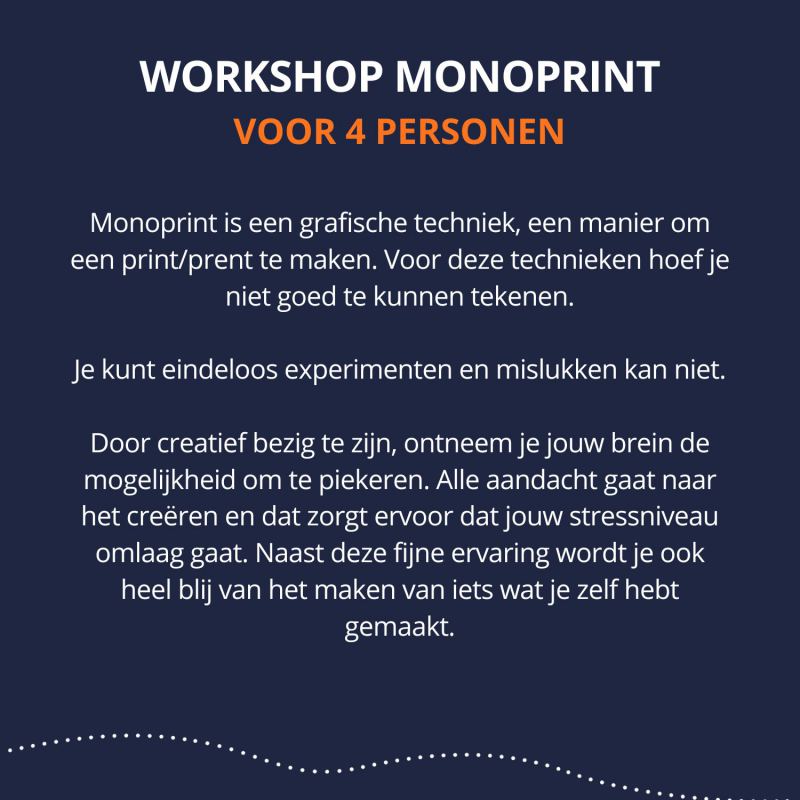 Creatieve workshop Monoprint voor 4 personen