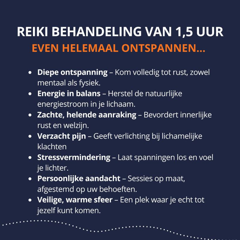 Reiki behandeling van 1,5 uur