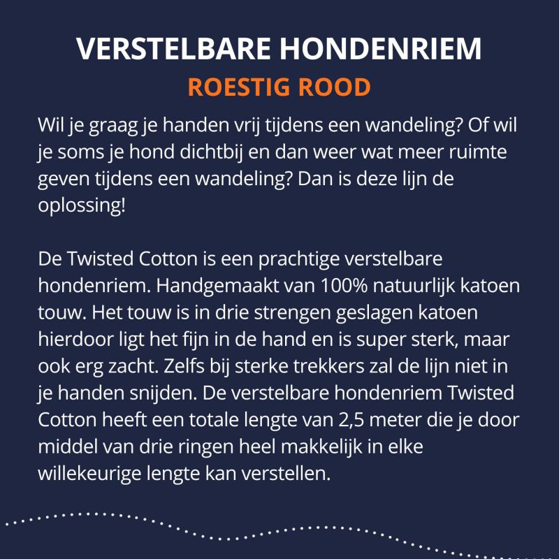 Verstelbare hondenriem - roestig rood