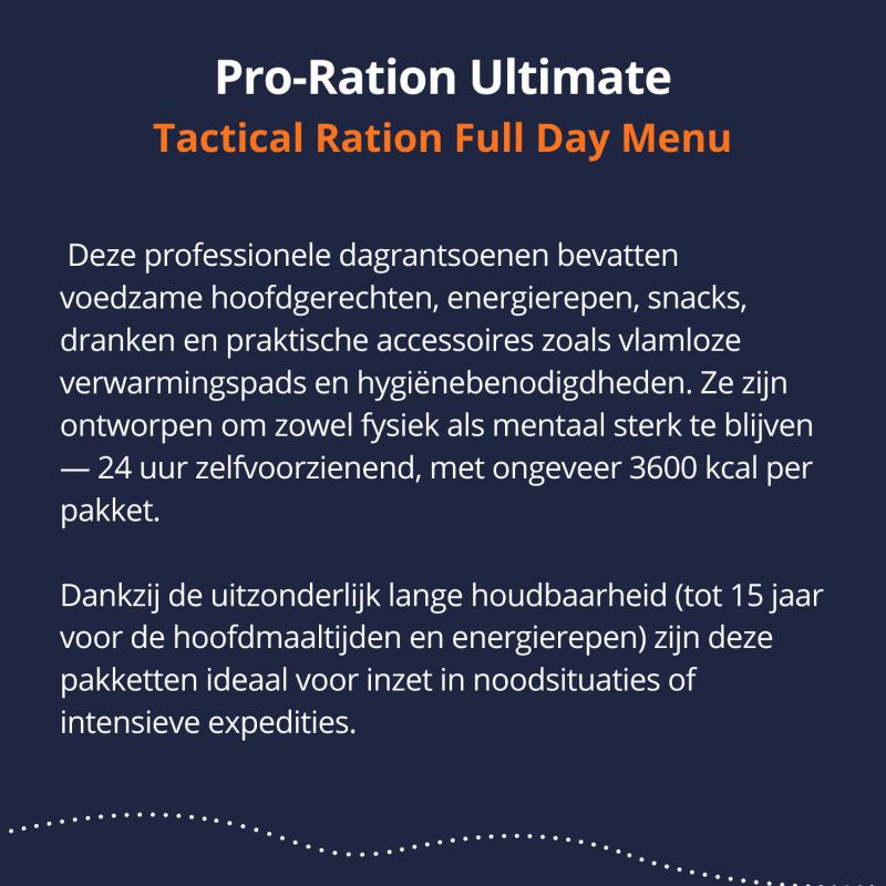 Pro-Ration Ultimate Tactical Ration Full Day Menu