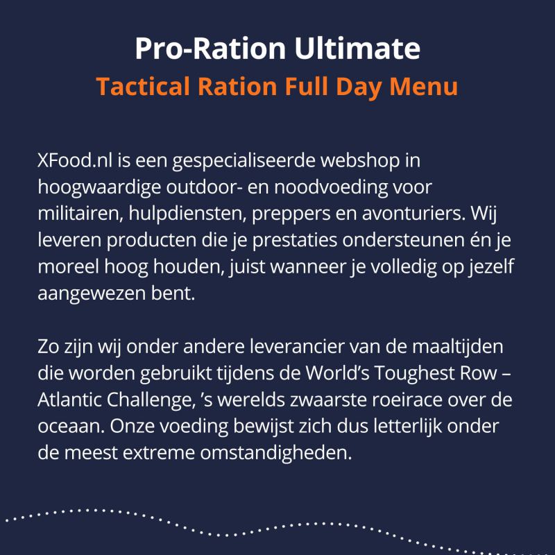 Pro-Ration Ultimate Tactical Ration Full Day Menu