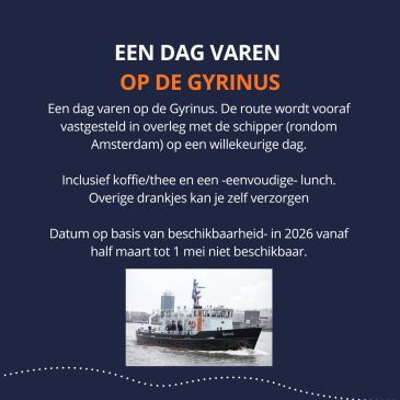 Een dag varen met max. 12 personen op de Gyrinus