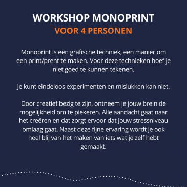 Creatieve workshop Monoprint voor 4 personen