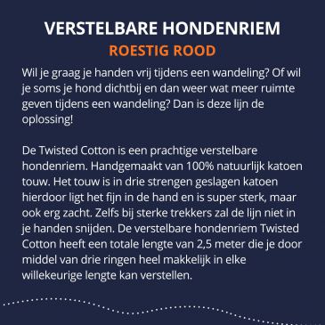 Verstelbare hondenriem - roestig rood